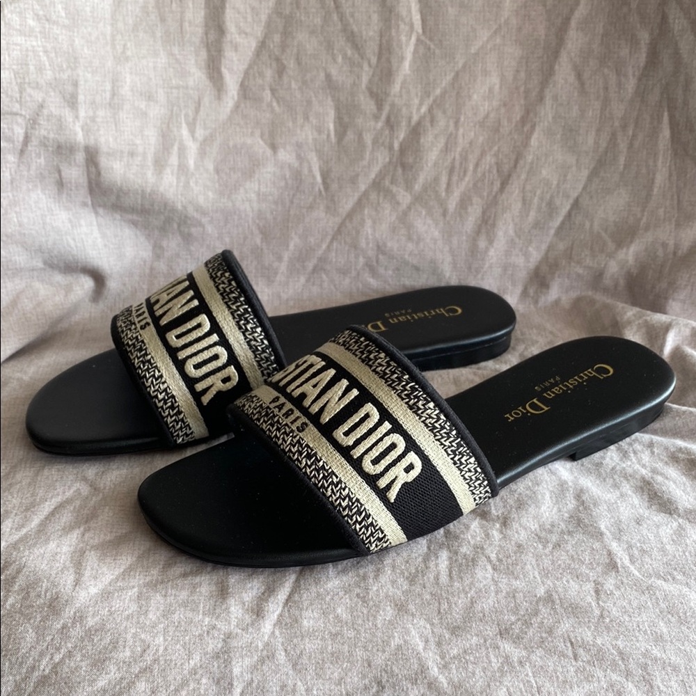 Dior Black and Cream Sandals